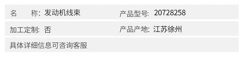 沃爾沃配件 D6D發(fā)動機(jī)線束20728258